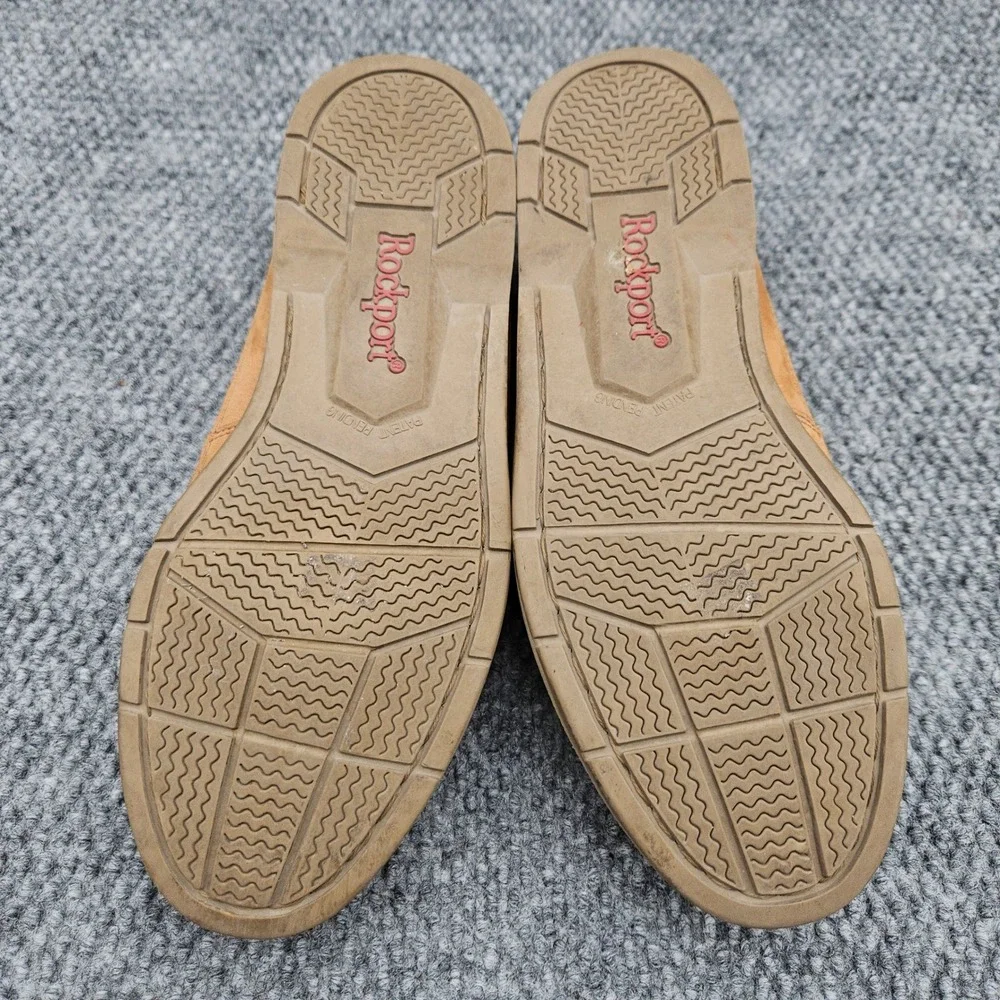 Rockport (Men's 8 M) Tan Boat Shoes Leather Casual Nautical Slip On Loafer